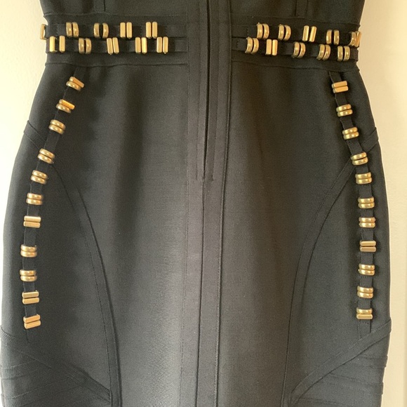 Bandage Midi Dress with Gold Detail - Picture 9 of 11